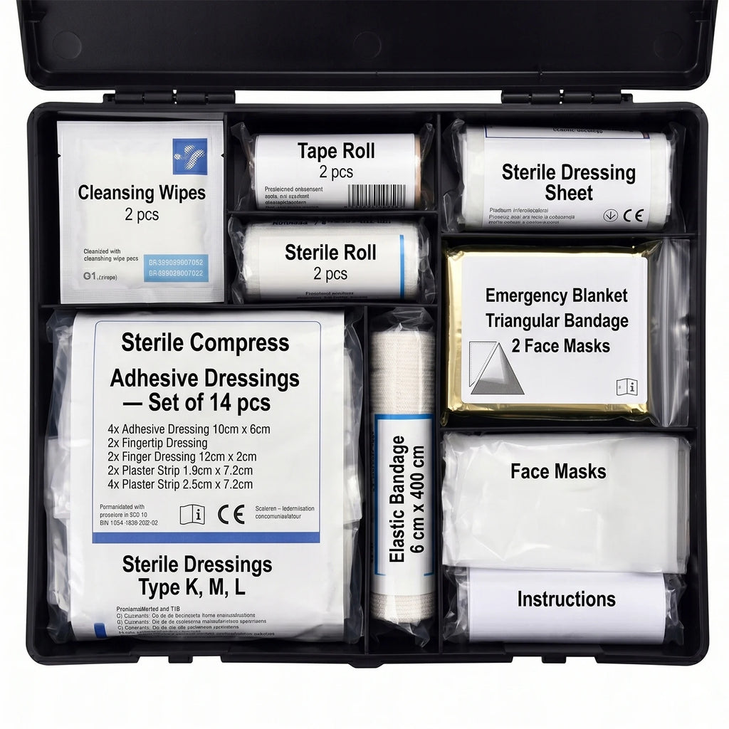 Kit de Premiers Secours Voiture – Certifié Norme Européenne DIN 13164:2022